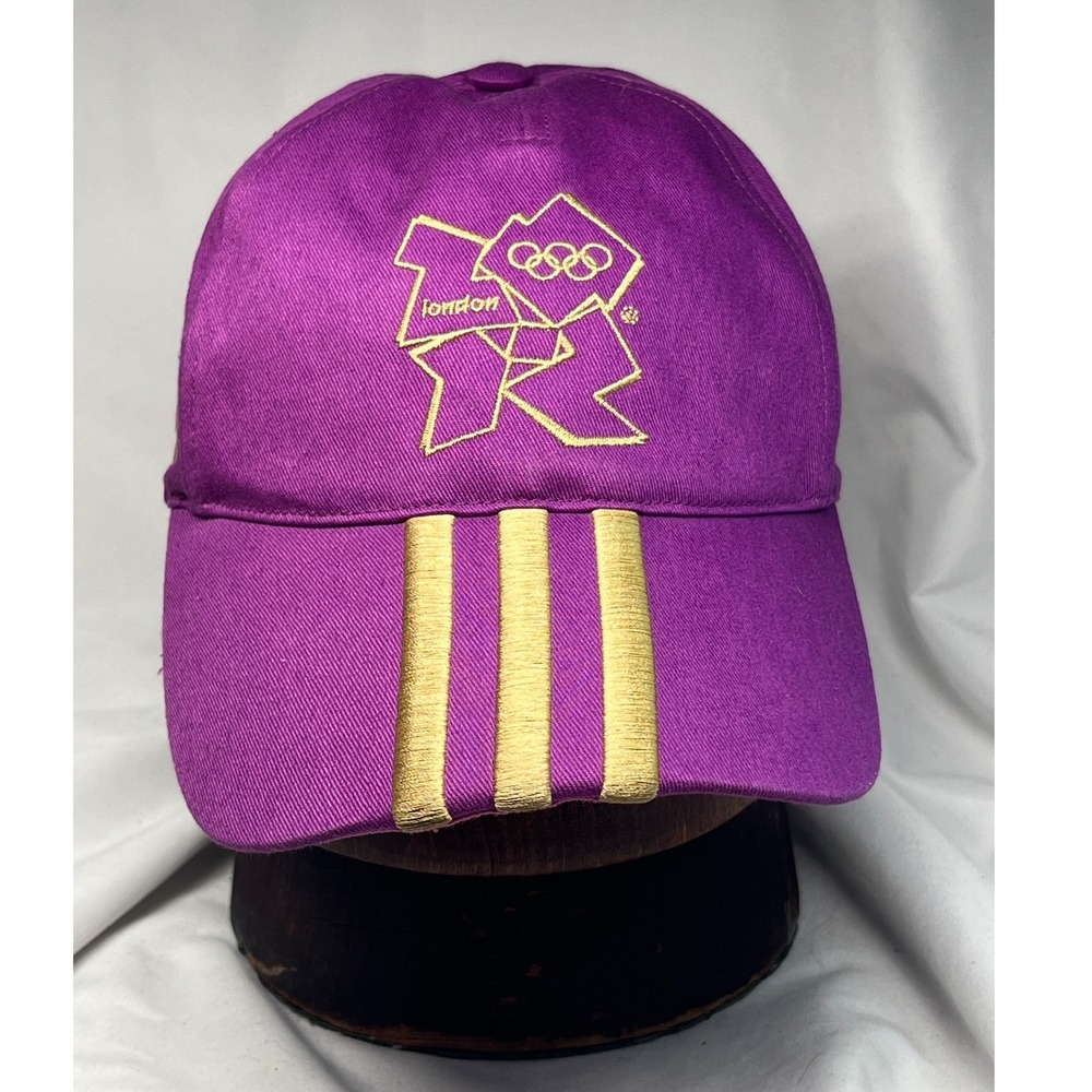 Adidas London 2012 Olympics Hat Purple Gold Embroidered Baseball Cap Adjustable